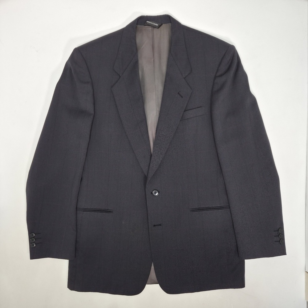 Vintage Pierre Cardin Black Blazer Mens Black 42L Single Breasted Made In USA